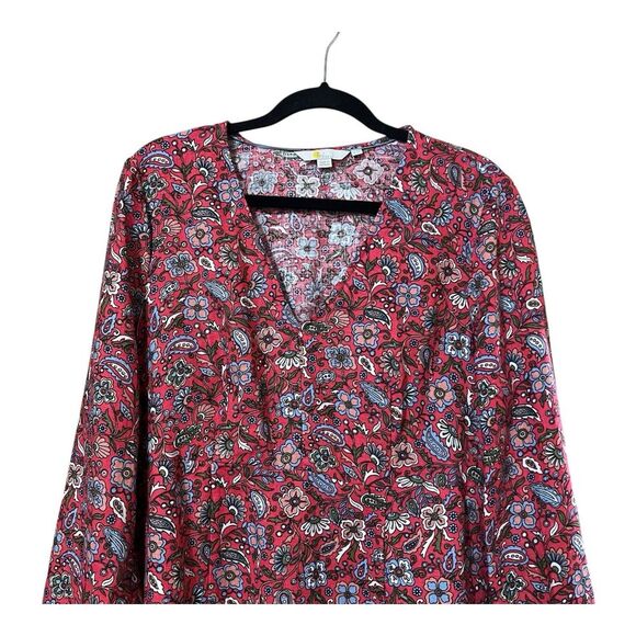 Boden Womens Size 10 Flippy V-Neck Linen Floral Print Mini Dress - Picture 3 of 5